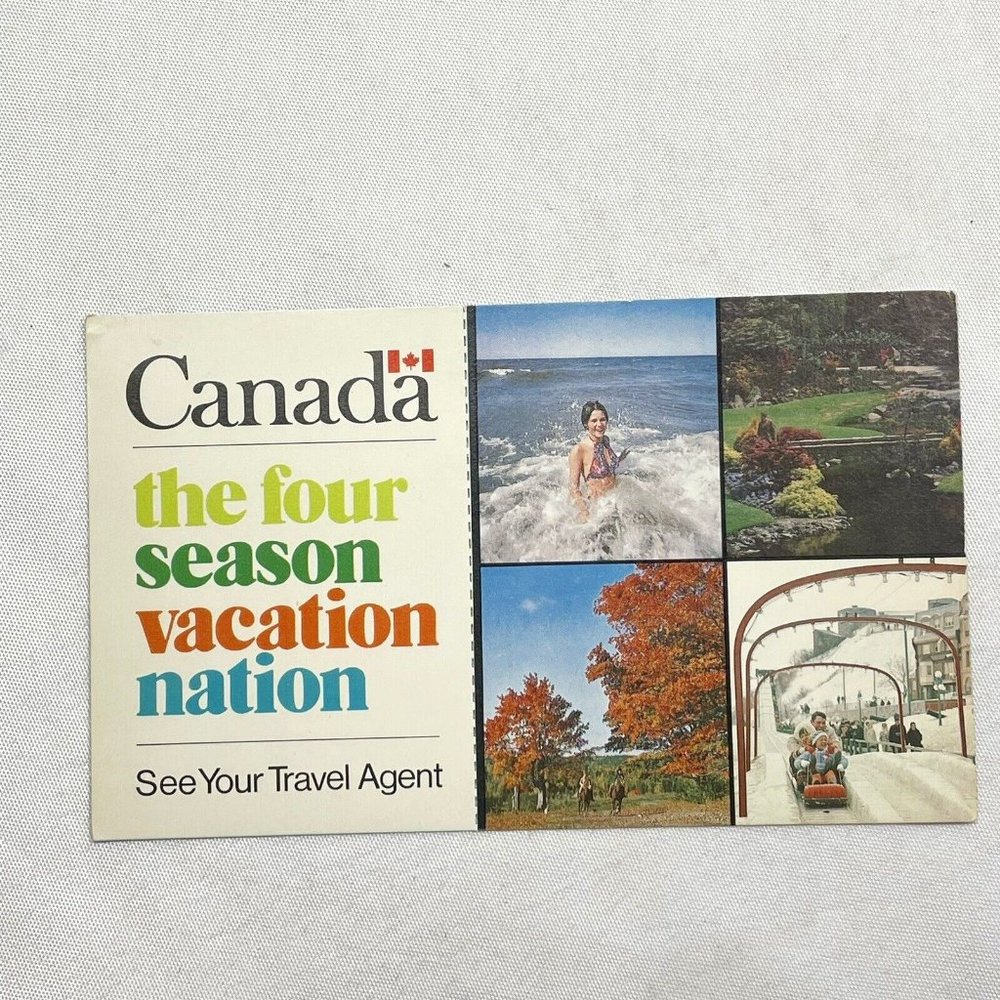 CANADA Fourseason Vacation Nation Temperature Conversion Vintage Advertise Card
